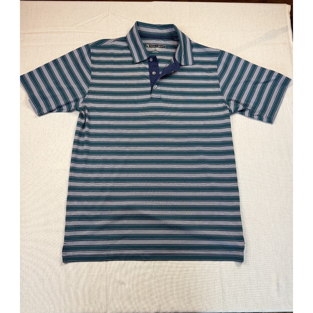 Pebble Beach Golf Polo Men's Medium Green/Gray - Great Condition